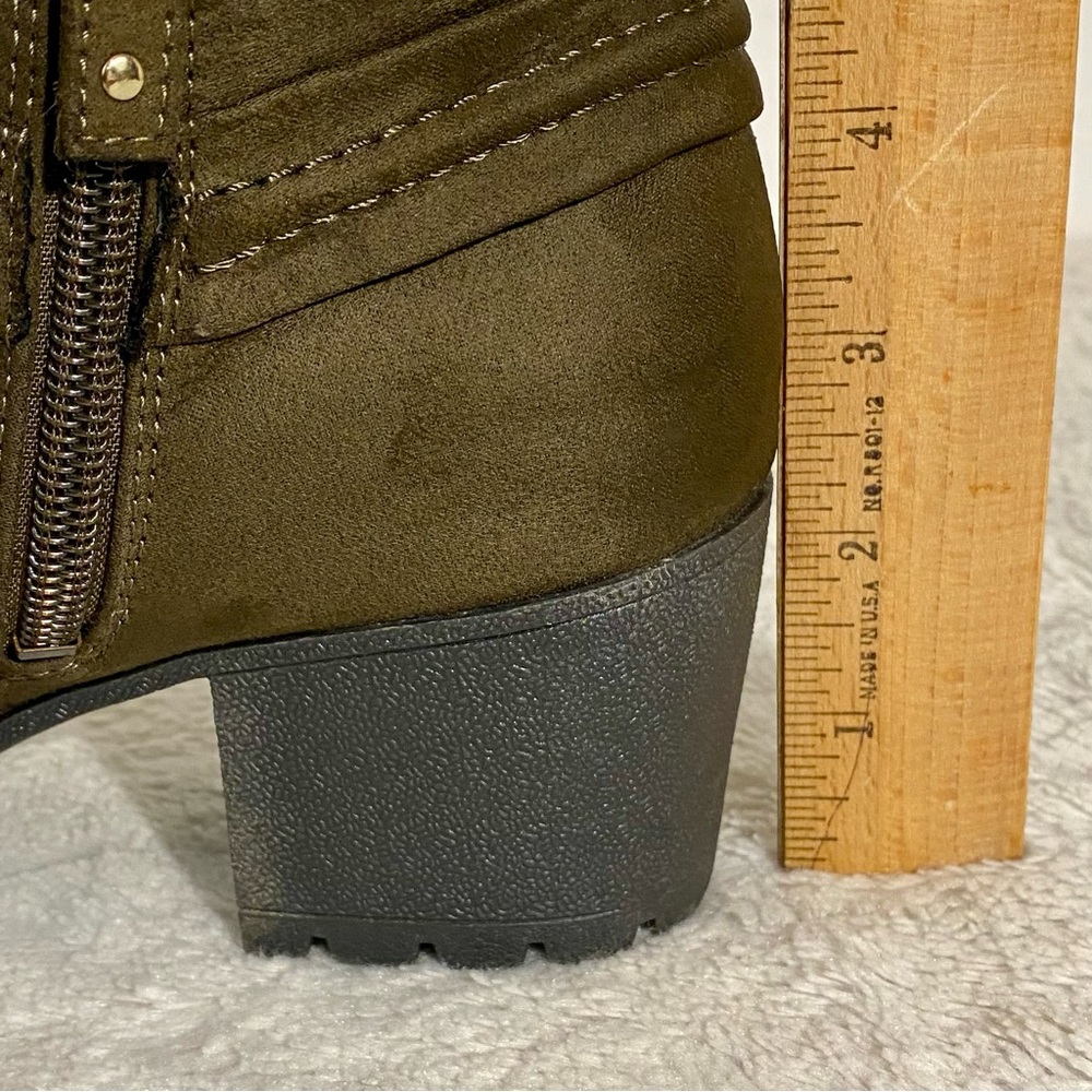 Dr. Scholl’s Laney Lug Booties Women’s Size 7M Vegan Olive Green/Brown - Picture 10 of 12